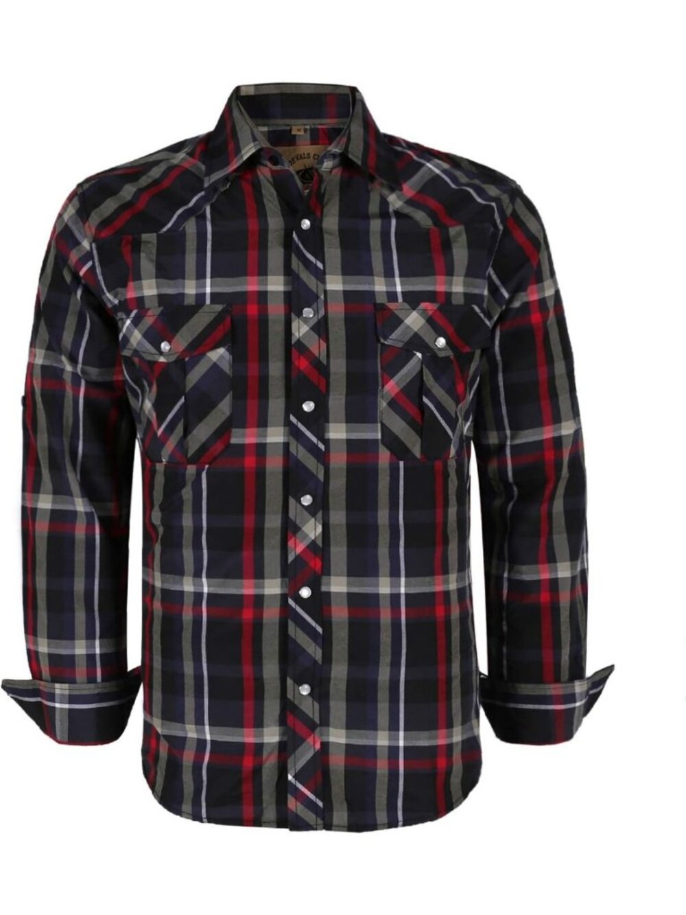 Men's Western Cowboy Long Sleeve Pearl Snap Casual Work Shirt - Stylish